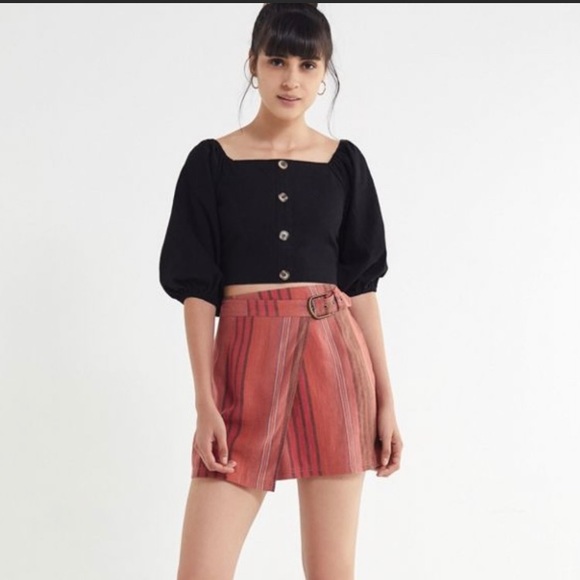 NWOT Urban Outfitters size XS Ventura striped buckle wrap skirt - Picture 12 of 12